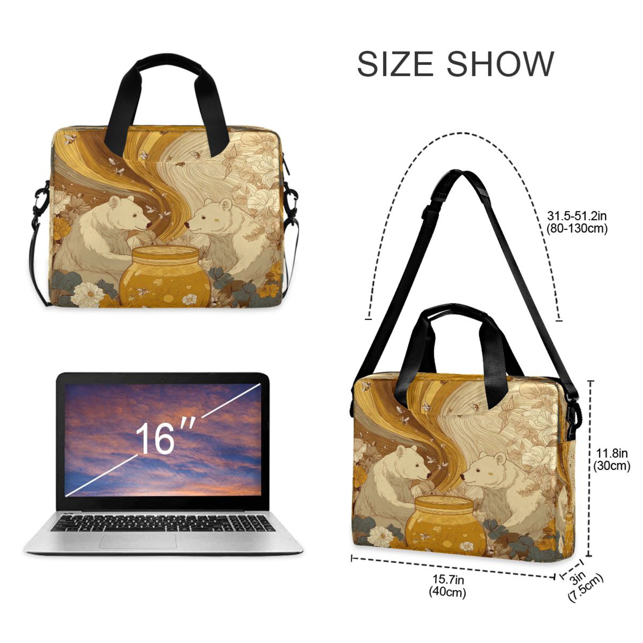 Laptop Bag Laptop Briefcase 15.7 x 3 x 11.8 Inches Laptop Bag Briefcases Laptop Storage Travel Laptop Bag Work Laptop Bag Two Bears