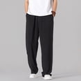 thumbnail image 4 of HXWCHs Pantalon pour Homme en Coton et Lin à Jambe Grand Tenue de Randonnée Noir XXXXXL, 4 of 6