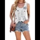 thumbnail image 1 of Camisetas Sin Mangas para Mujer, Holgadas, Informales, de Verano, con Ojales, Cuello Redondo, Básicas, Sin Mangas, A Flores Amarillas M, 1 of 10