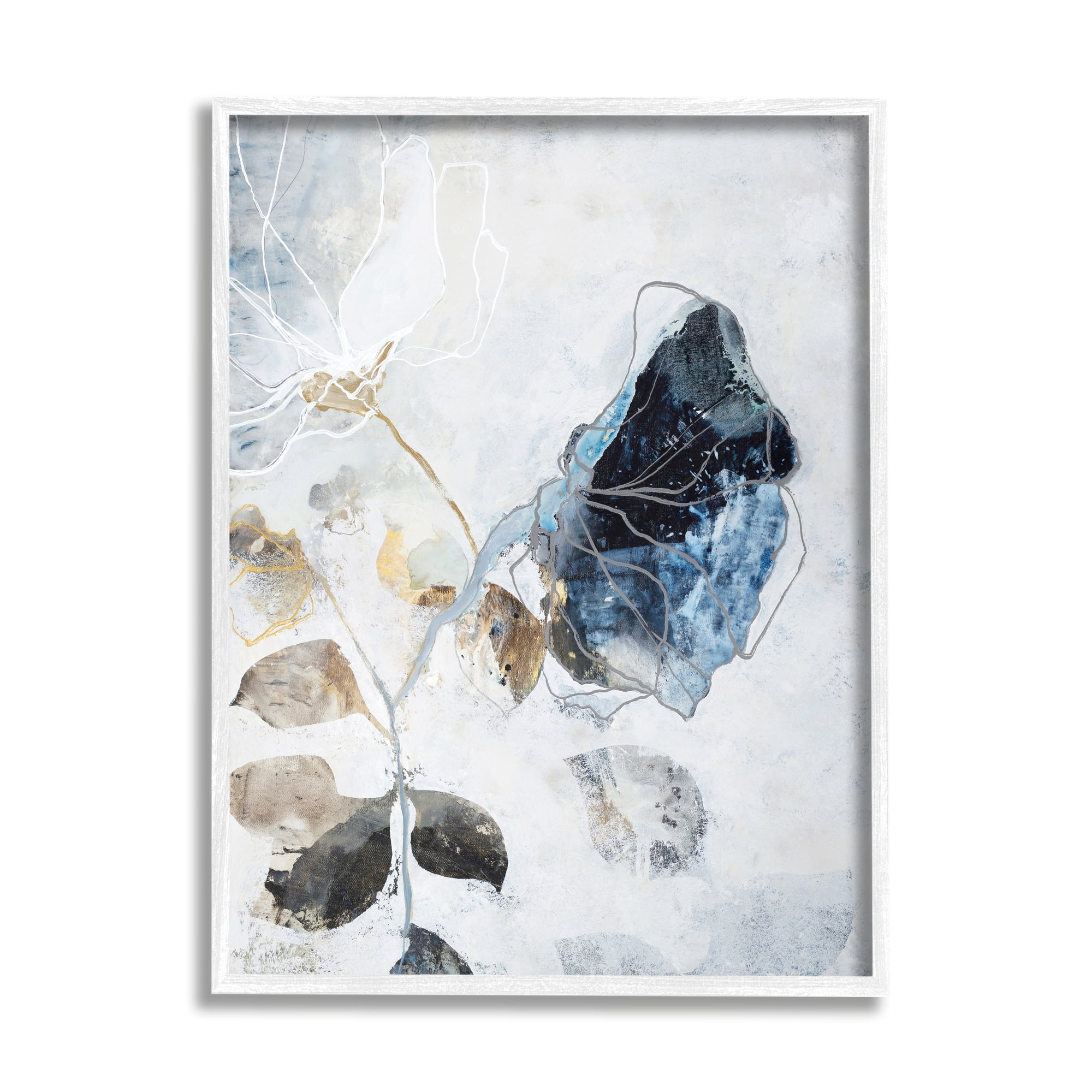 Stupell Industries Wilting Flower Abstract Still Life Modern Blue Flower, 16 x 20, Design by Design Fabrikken