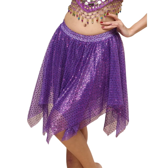 Falda de Baile Latino, Lentejuelas con Purpurina Falda de Baile Tango Pañuelo de Cadera Irregular Ropa de Baile para Mujer Nituyy Nuevos cinturones de danza