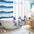 thumbnail image 5 of No Hook Shower Curtain, Blue Spring Floral Shower Curtains for Bathroom with See Through Top Window, Watercolor Flowers Summer Botanical Waterproof & Washable Bath Curtain Stand Up Stall 36"x72", 5 of 9