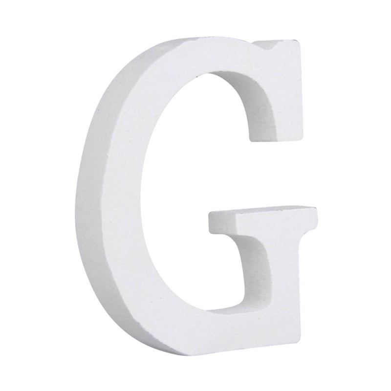 Classic 26 Letters Wooden Ornament White Pain Party Garden Decoration 8CM Height