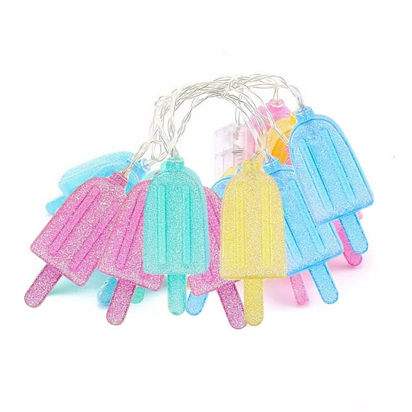 RKSTN Lights Popsicle String Lights, Summer Outdoor Patio Decorative Lights, Bedroom Room LED Lights, Hotel Summer Theme Decorative Lights, Beach Garden Popsicle Decorative Lights