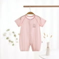 thumbnail image 2 of Lovzfmll Bear Print Sleep Romper for Toddlers, Short Sleeve Snap Crotch Jumpsuit for Little Boys & Girls, Lightweight Summer Pajama Outfits for 4-7 Months, 2 of 9