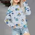 thumbnail image 2 of Abtuhar Fall Pullover Sweatshirt for Boys and Girls Crew Neck Excavator Print Casual Long Sleeve for 1-12 Years, 2 of 4