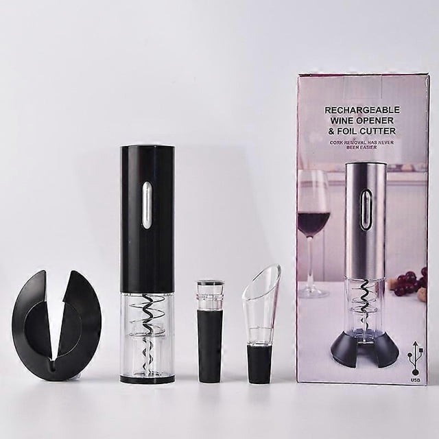 Electric Corkscrew Set with Charger and Batteries - Battery Operated Corkscrew - Rechargeable Cordless Automatic Bottle Opener - Mother's Day and Chri