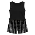 thumbnail image 4 of Womens Summer 2 Piece Loungewear Set Solid Square Neck Tank Top Floral Striped Print Drawstring Shorts Casual Sleep Outfit With Pockets, 4 of 4