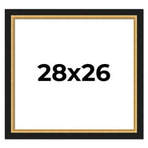 28x26 Frame Gold Real Wood Picture Frame Width 2.25 Inches | Interior Frame Depth 0.5 Inches |