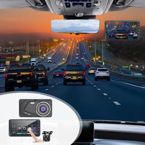 Kieccall 4-Inch Écran Dash Cam 1080P FHD Avant & Arrière - Voiture DVR Avec moniteur de stationnement, enregistrement de boucle & Détection de mouvement, vision nocturne pour la sécurité des véhicules 24/7