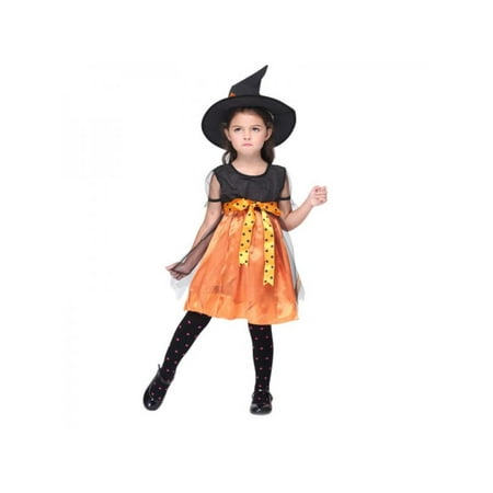 Topumt Girls Halloween Cosplay Party Costume Little Devil Witch Dress With