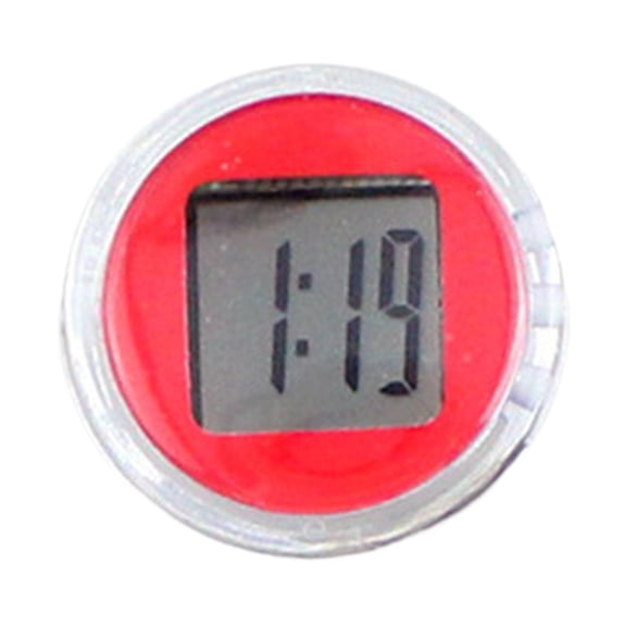 LeeQinersw Motorcycle Handlebar Mount Clock Compact Universal Auto Electronic Timepiece Red