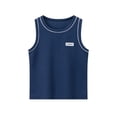 thumbnail image 6 of BCSIOAOI Boys Tank Tops,Crew Neck Contrast Trim Sleeveless Solid Casual Tank Tops Navy 7-8 Years, 6 of 9