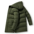 thumbnail image 5 of Men's Winter Large Size Loose Casual Long Quilted Down Jacket with Thickened Windproof Warm Full Zip Hooded Design for Outdoor Clothing and Holiday Season Wear,Green,XL, 5 of 7