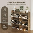 thumbnail image 4 of Aiho Shoe Storage Cabinet with 4 Flip Drawers and with Open Storage, MDF Wood Narrow Shoe Cabinet, For Foyer, Hallway, Porch, Living Room, Balcony, Bedroom-Retro, 4 of 11