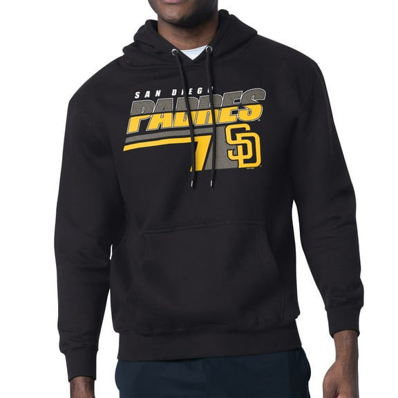 Men's Starter Black San Diego Padres Logo Push Graphic Hoodie