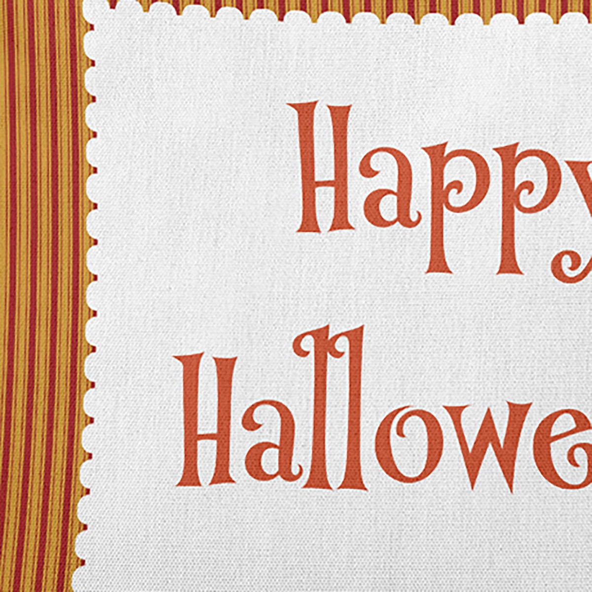 20" x 20" Simply Daisy Halloween Happy Halloween Ticking Polyester Indoor/Outdoor Pillow, Dark Red Qty 1