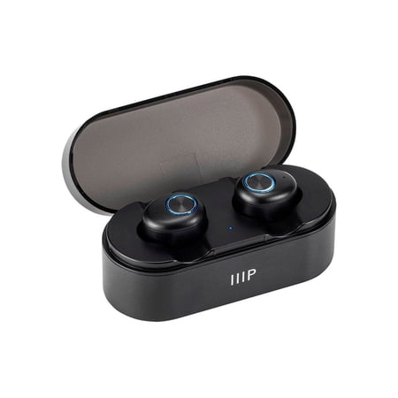 Monoprice True Wireless Plus Earphones With Wireless Charging Case - IPX5 Nano Waterproof