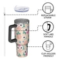 thumbnail image 4 of 40oz Pioneer Flower Floral Print Pattern Insulated Tumbler with Handle, BPA-Free Leak Proof Lid and Straws, Double Wall Vacuum, Hot 12h/Cold 34h, 4 of 6