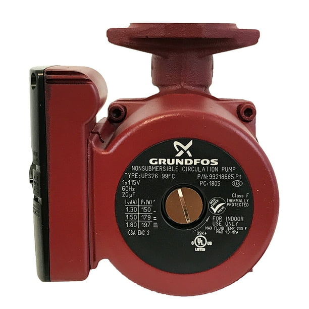 Grundfos UPS 2699 FC, 3Speed 1/6 Horsepower Circulator Pump with Flow