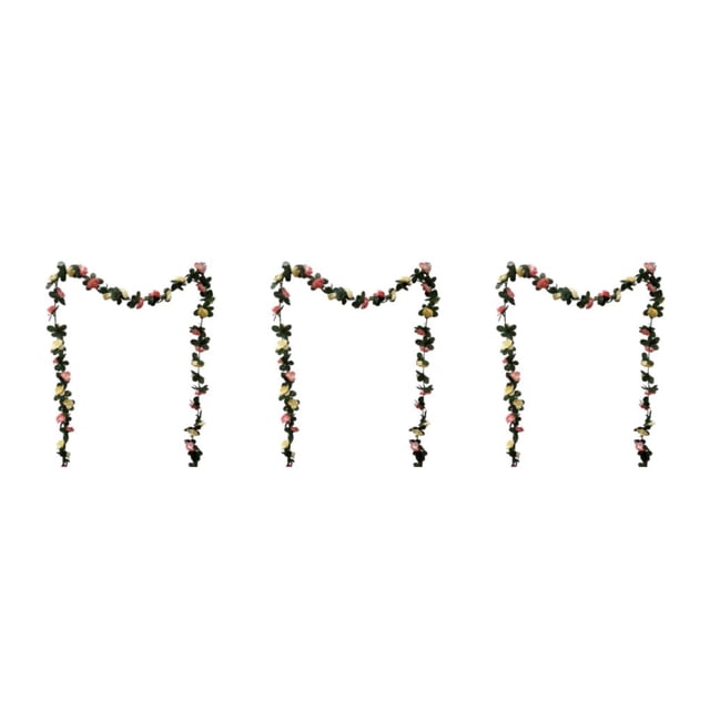 VONKY Exquisite Simulated Flower Vines Charming And Inviting Atmosphere With These Exquisite Simulated Flower Vines Such Yellow+Dark Pink 45 roses 3Set