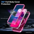 thumbnail image 6 of Allytechgroup iPhone 15 Pro Magnetic Case with Screen Protector, Ring Holder Stand Matte Transparent Back Cover Compatible with Magsafe Full Body Shockproof Case for Apple iPhone 15 Pro, Rose, 6 of 6