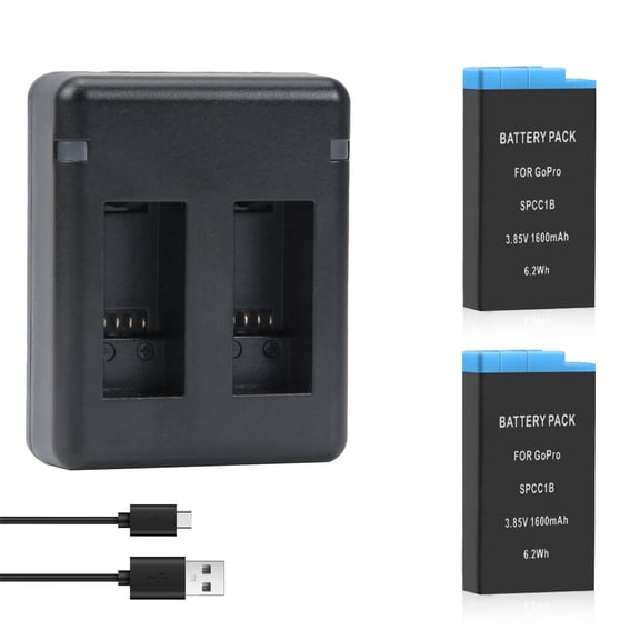 Upgraded 2-Pack Batteries for GoPro Max 360 Camera with 2-Channel USB Charger Compatible with GoPro Max 360 ACDBD-001, ACBAT-001 Battery