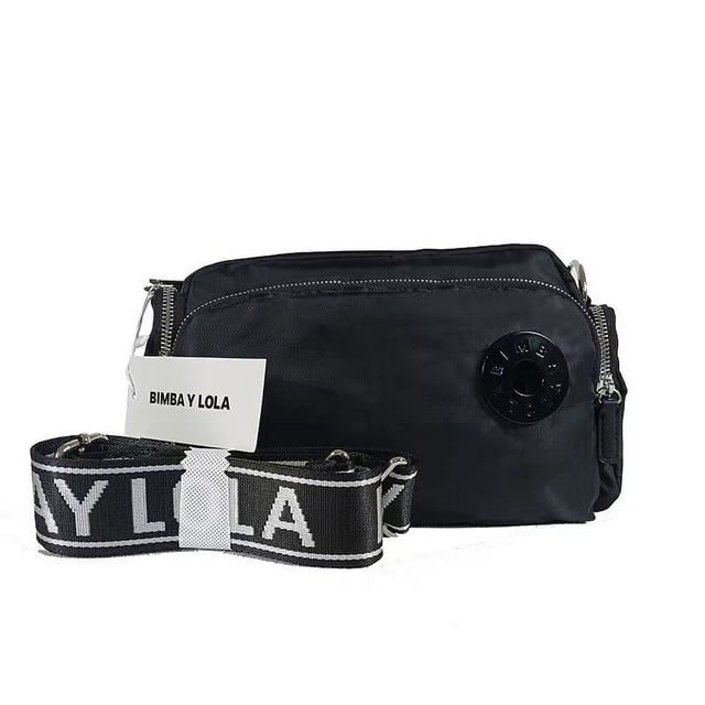 Bolso BIMBA de comercio exterior de España Bolso BIMBA Y LOLA de tela de nailon de color liso para mujer Bolso bandolera Bolso bandolera