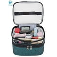 thumbnail image 4 of Deago Makeup Bags Double Layer Large Cosmetic bag Clear Travel Cosmetic Case Toiletry Bag Water-resistant for Women Girls (Green), 4 of 7