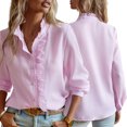 thumbnail image 6 of Baywell Womens Button Down Shirt Office Long Sleeve Work Blouses Tops Lightweight Dress Shirts, 6 of 8