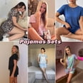 thumbnail image 5 of Ekouaer Summer Pajama Set for Women with Pockets - Soft Stretch Lounge Sets for Women Sleepwear Shorts & Top with Elastic Cuffs, 5 of 5