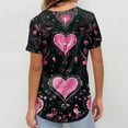 thumbnail image 4 of Lumtrix Valentine's Day Women's Short Sleeve Scrub Tops V Neck Nursing Uniform with Pockets Plus Size Heart Print Work Shirts Pink M, 4 of 5