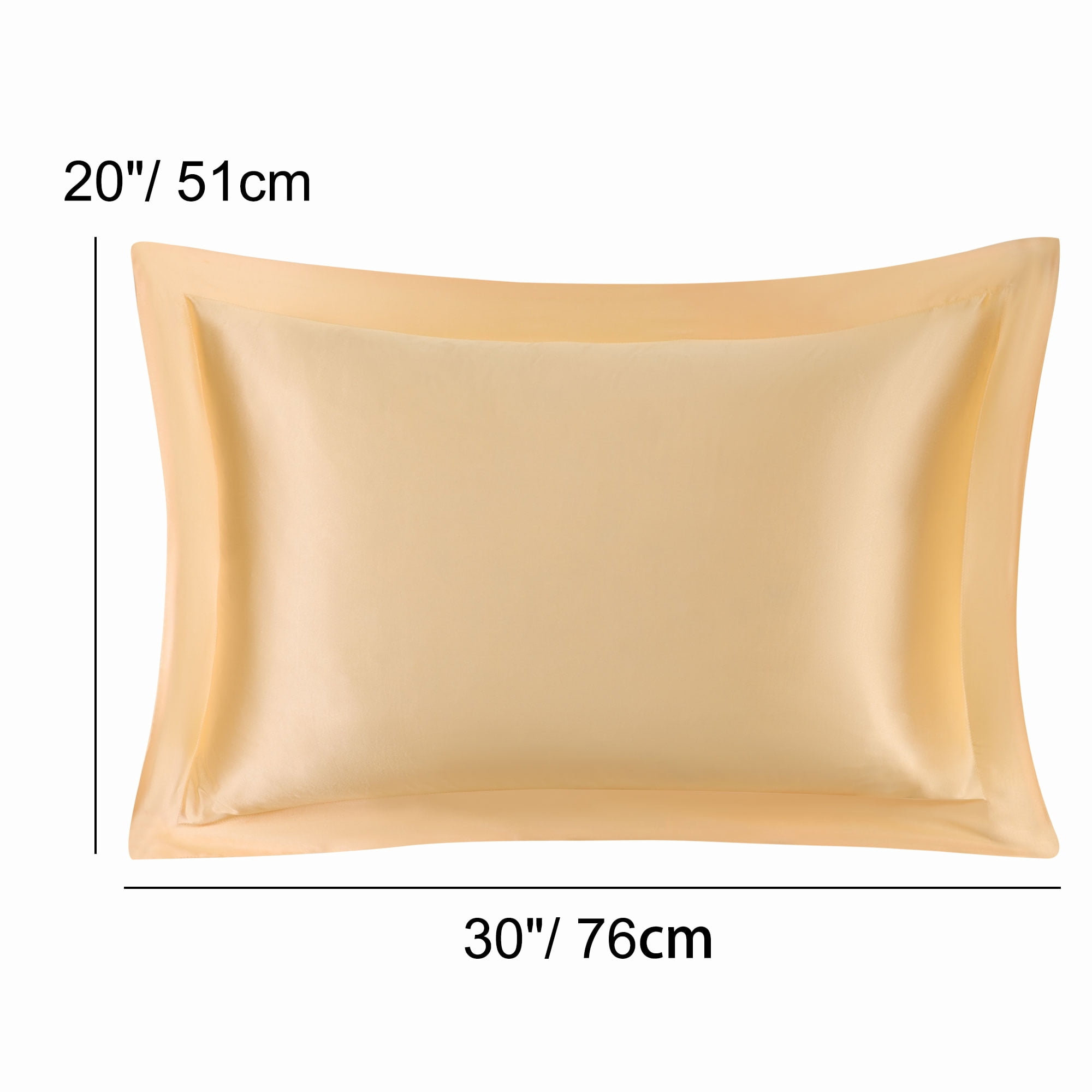 Unique Bargains Retro Satin Ruffle Pillowcases 2Pack with Envelope Gold Queen