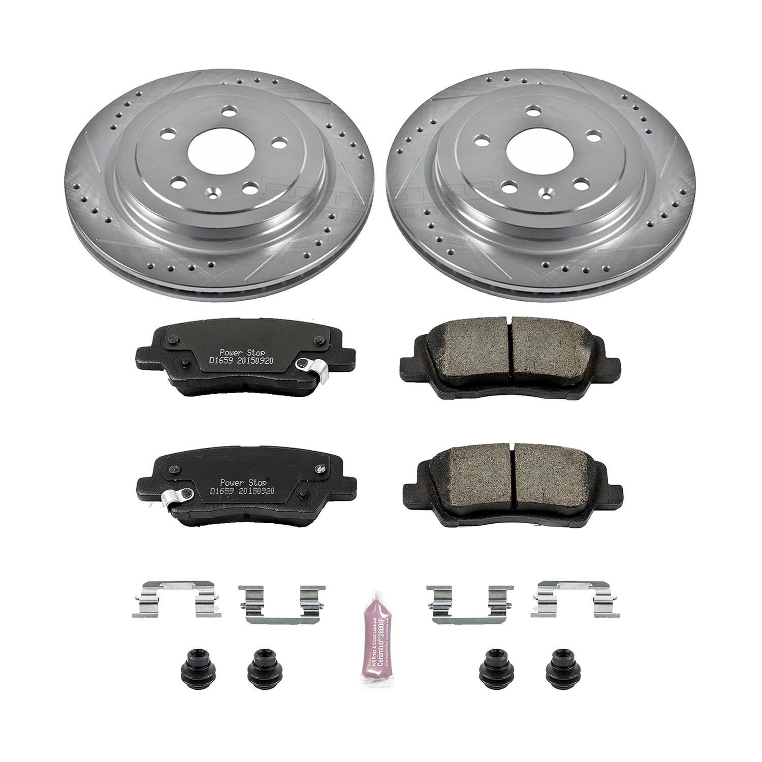 PowerStop Rear Z23 Evolution Sport Carbon-Fiber Ceramic Brake Pad and Drilled & Slotted Rotor Kit Fits: CADILLAC Select Models K6991