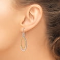 thumbnail image 3 of Diamond2Deal 925 Sterling Silver Rhodium-plated and Gold-tone Double Oval Dangle Earrings for Women (L- 1.34 inch, W- 0.71 inch), 3 of 6