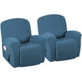 thumbnail image 1 of Super Stretch Couch Covers Recliner Covers Recliner Chair Covers Form Fitted Standard / Oversized Power Lift Reclining Slipcovers, Feature Soft Thick Jacquard, Dusty Blue, 2 Pack, 1 of 7