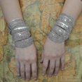 thumbnail image 4 of Gypsy Square Flower Metal Tibetan, Vintage Retro Cuff Bracelet, Bangle(7- Silver), 4 of 5