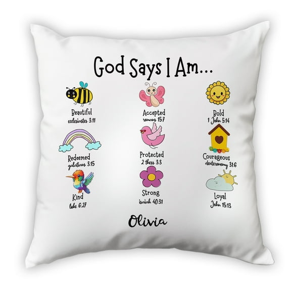 Customizaholic Custom Name Pillow, Christian Pillow, Custom Pillow, Bible Pillow, Jesus Pillow