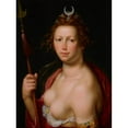 thumbnail image 2 of Cornelis Cornelisz Van Haarlem 12x14 Gold Ornate Wood Frame and Double Matted Museum Art Print Titled - Diana as Goddess of the Hunt (1607), 2 of 4