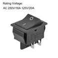 thumbnail image 3 of Uxcell 4 pins 250V/16A 125V/20A Boat Rocker Switch Toggle Switch for Boat Car Marine Plastic Black 1pcs, 3 of 4