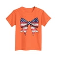 thumbnail image 4 of FamilyThread Children's Casual Loose T-shirt American Flag 4th of July Bow Style Summer Comfortable Short Sleeved Round Neck Top For 3-15Y, 4 of 4