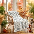 thumbnail image 7 of Sm:)e Blue Maple Leaves Pumpkin Fall Blanket, 60x80 Inch, Soft Flannel Fleece Blankets for Sofa Home Decor, 7 of 7
