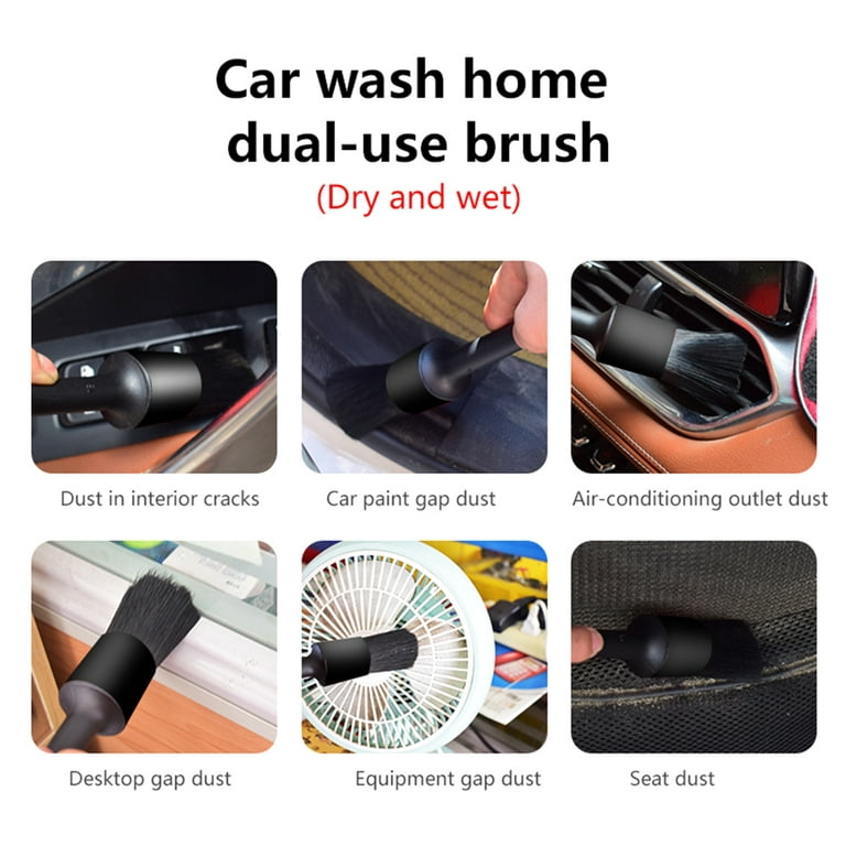 5Pcs Car Detail Brush Wash Auto Detailing Cleaning Kit Engine Wheel Brushes  qw