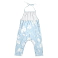 thumbnail image 3 of Girls' Jumpsuits Rompers Summer Casual Sleeveless Rompers With Pockets Spaghetti Strap Romper Delicate White Flowers 6T, 3 of 7