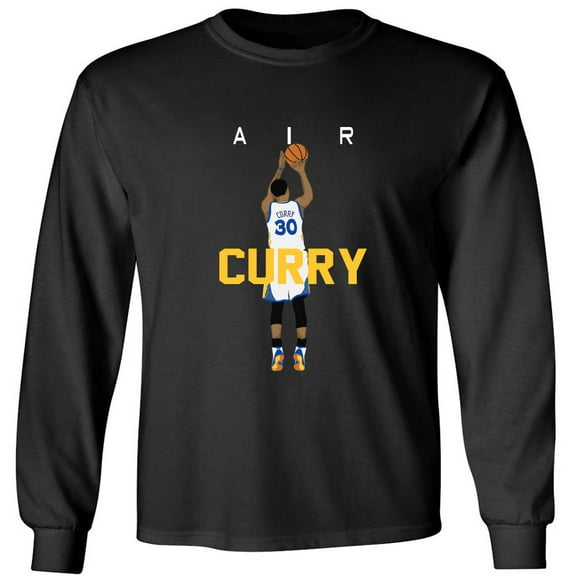 LONG SLEEVE BLACK Warriors Air Steph Curry T-shirt ADULT