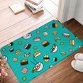 thumbnail image 4 of Rateoe Sushi Pattern Flannel Door Mat Indoor Outdoor Entrance, Waterproof All-Weather Doormat,Fade Resistant, Low Profile Entryway Mat 16x24in, 4 of 7