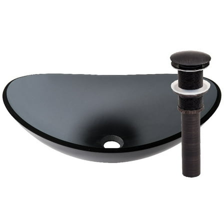 Novatto BIGIO Glass Vessel Bathroom Sink Set, Oil Rubbed Bronze