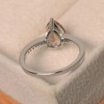 thumbnail image 4 of Natural morganite ring, pear cut pink gemstone, sterling silver anniversary ring, 4 of 4