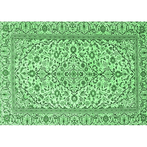 Ahgly Company Indoor Rectangle Persian Emerald Green Traditional Area Rugs, 8' x 12'