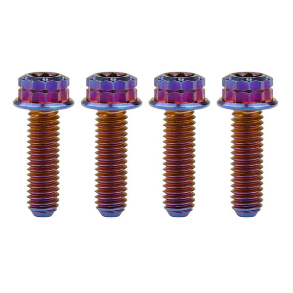 Wanyifa Titanium Flange 12 Point M6 x10 15 20 25 30 35 40 45 50mm Screw Bolt,M6x20mm,Blue,4 Pcs